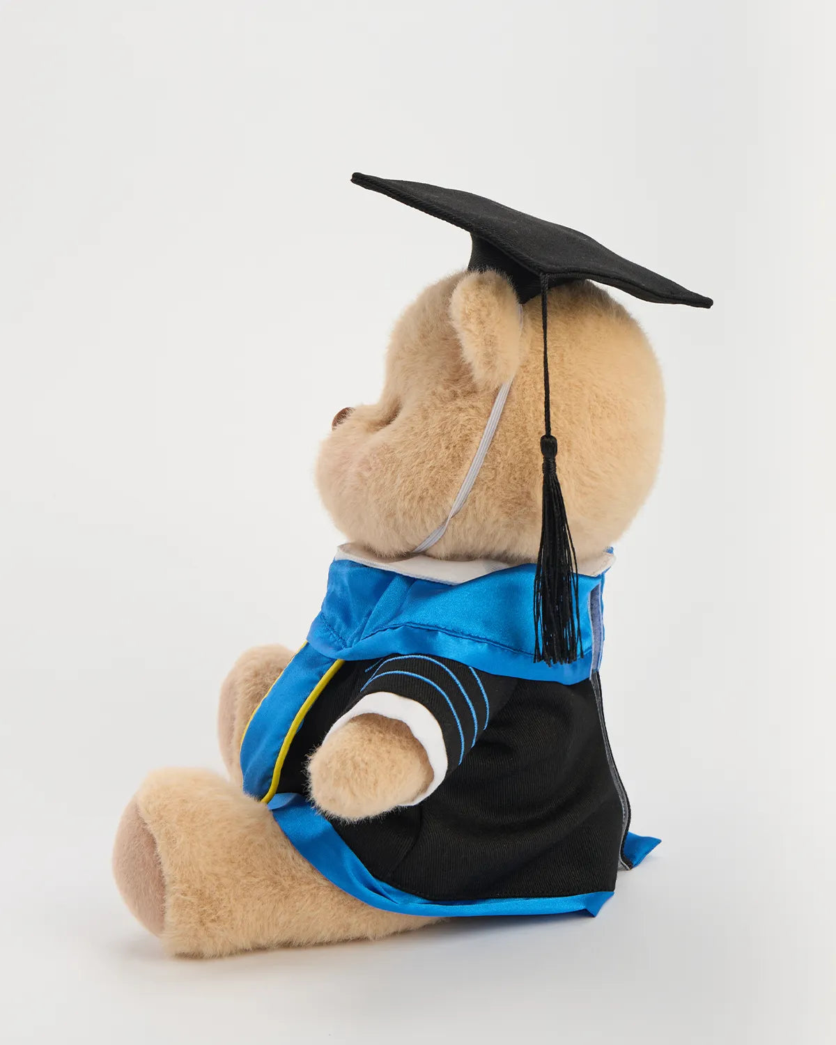 SunPuffy™ Mezuniyet Kepi ve Cüppesi Mavi Etekli Ayı