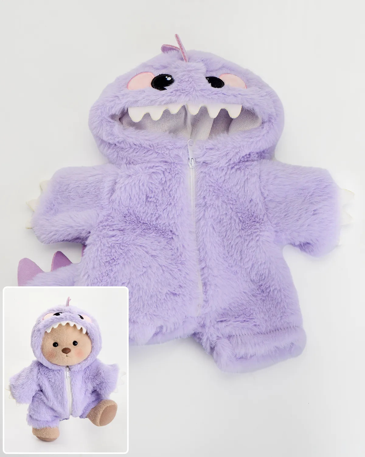 SunPuffy™ Kürklü Mor Dino Puffy
