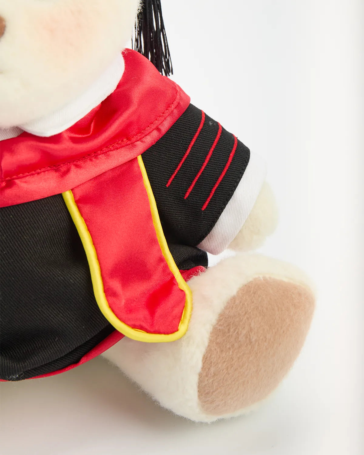 SunPuffy™ Mezuniyet Kepi ve Cüppesi Kırmızı Etekli Ayı