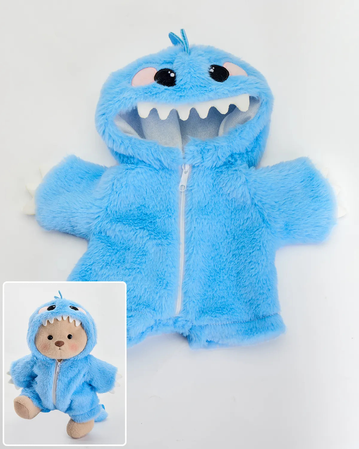 SunPuffy™ Kürklü Mavi Dino Puffy